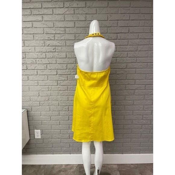Jessica Simpson Yellow Halter Dress Size 12 NWT - Picture 6 of 12